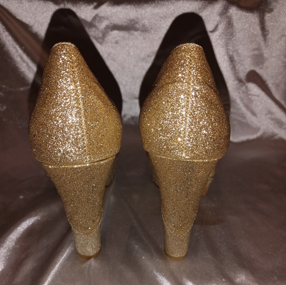 Naughty monkey gold glitter with some silver glitter chunky platforms 6 - Picture 9 of 12